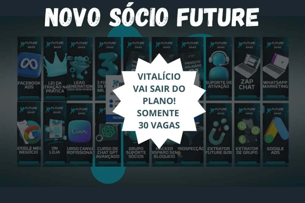 novo SÓCIO future
VITALÍCIO
SOMENTE
10 VAGAS
